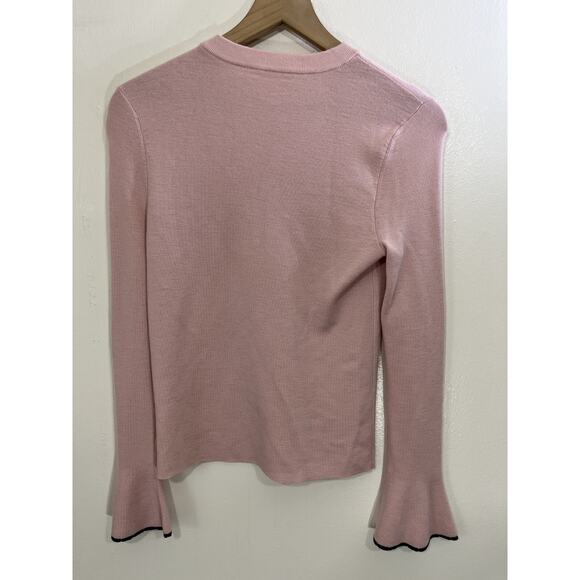 Tory Burch Kimberly Sweater S Merino Wool Coquette Preppy Minimalist Old Money - Picture 2 of 14